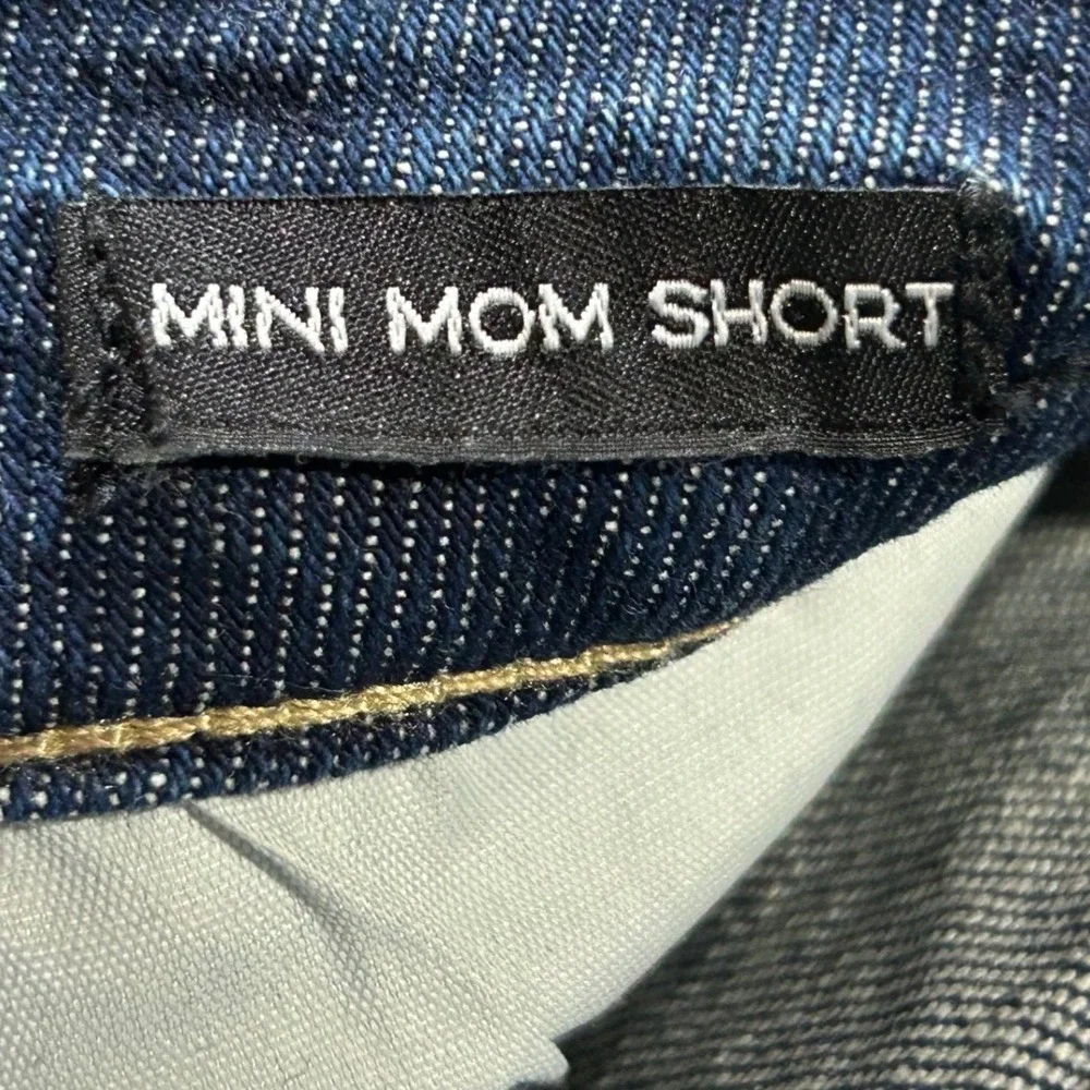Justice Girls Mini Mom Shorts Medium Wash Distressed Rainbow Happy Size 10